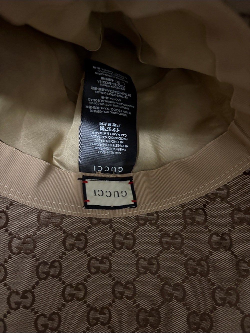 Gucci Brown Monogram Wide-Brim Sun Hat - Picture 5 of 9